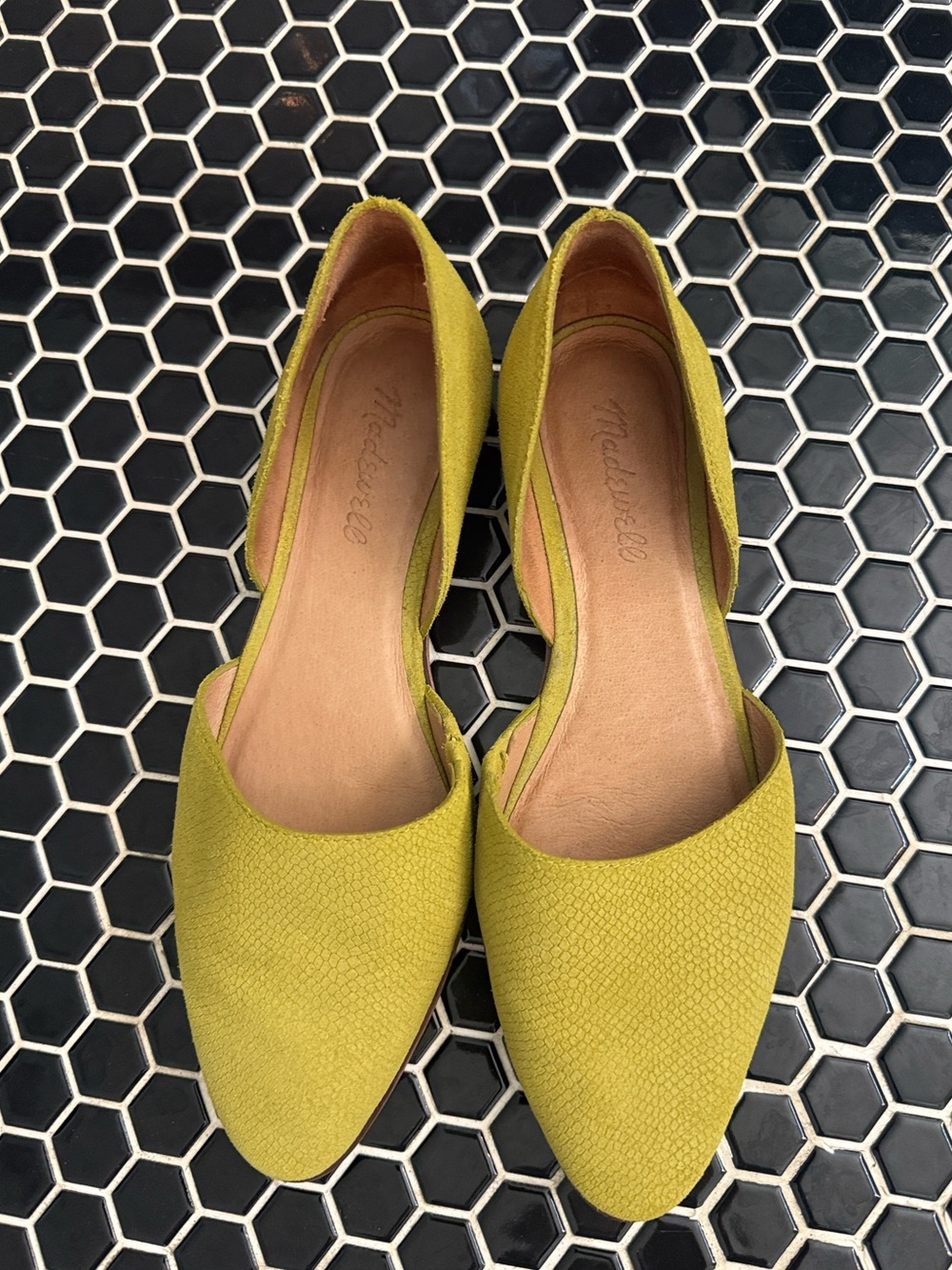 Madewell Chartreuse Yellow Pointed D'Orsay Flats